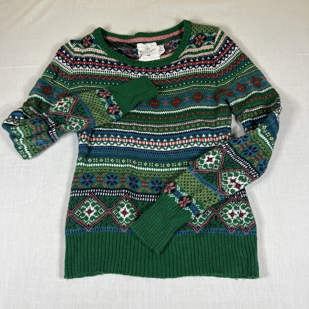 L.O.G.G. H&M Sweater Fair Isle Green Womens Size S